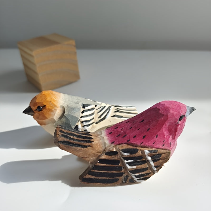 Hand-Carved Wooden Bird Figurine