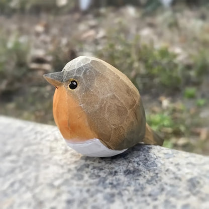Hand-Carved Wooden Bird Figurine