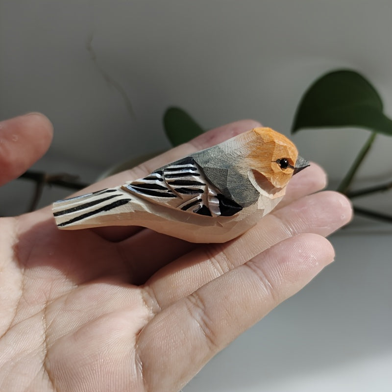 Hand-Carved Wooden Bird Figurine
