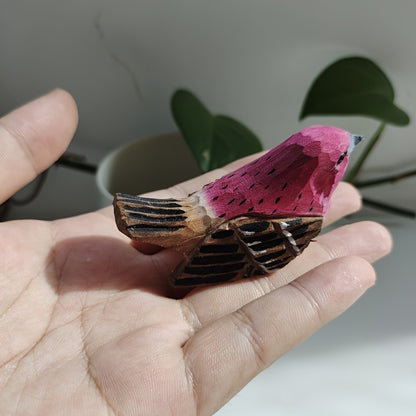 Hand-Carved Wooden Bird Figurine