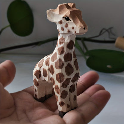 Wooden Giraffe Figurine
