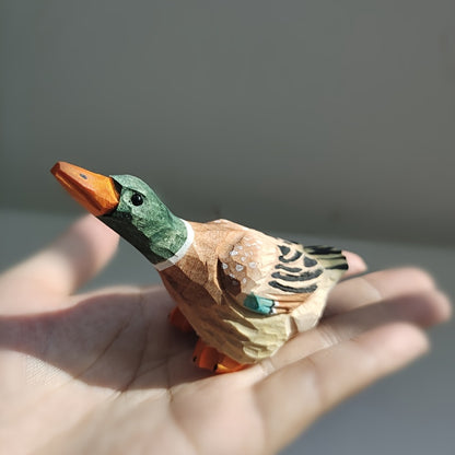 hand-carved wooden duck